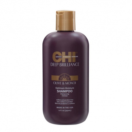 CHI DEEP BRILLIANCE šampūnas su alyvuogių ir Monoi aliejais sausiems, šiurkštiems, garbanotiems plaukams 355 ml