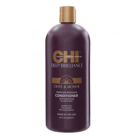CHI DEEP BRILLIANCE kondicionierius su alyvuogių ir Monoi aliejais sausiems, šiurkštiems, garbanotiems plaukams 946 ml