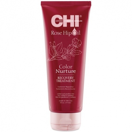 CHI ROSE HIP OIL atkuriamoji kaukė dažytiems plaukams su erškėtuogių aliejumi 237 ml