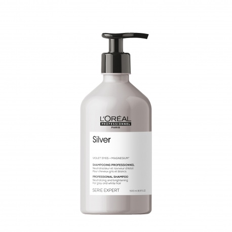 L'ORÉAL PROFESSIONNEL SERIE EXPERT SILVER šampūnas skirtas žiliems arba pilkai dažytiems plaukams 500 ml
