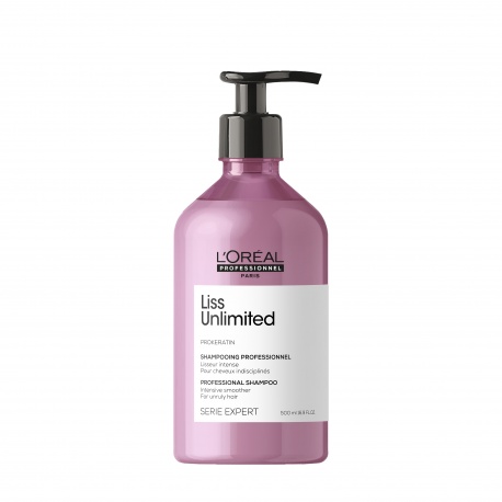 L'ORÉAL PROFESSIONNEL LISS UNLIMITED nepaklusnių plaukų šampūnas 500 ml