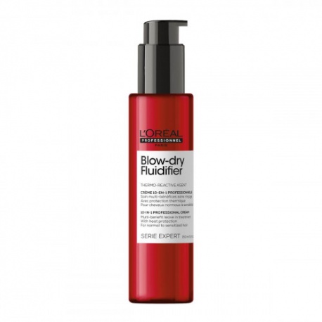L'ORÉAL PROFESSIONNEL BLOW-DRY FLUIDIFIER 10IN1 daugiafunkcinis nenuskalaujamas kremas su apsauga nuo karščio 150 ml